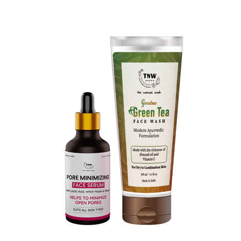 Buy Combo of 2- Green Tea Face Wash 100ml & Pore Minimizing Face Serum 15ml - Purplle