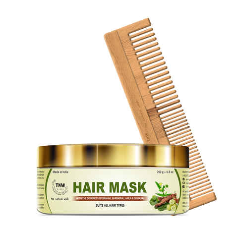 Buy TNW a€“ The Natural Wash Amla Hair Mask and Neem Wood Comb | For Soft, Healthy, and Manageable Hair | Haircare Products for Frizz-Free Hair - Purplle