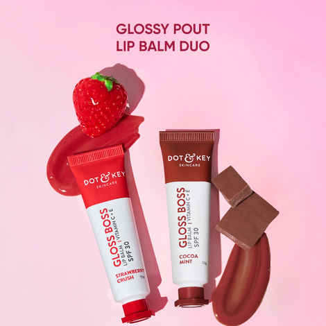 Dot & Key Gloss Boss Lip Balm Gift Set SPF 30 - Strawberry & Cocoa, 20 gm | Lip balm