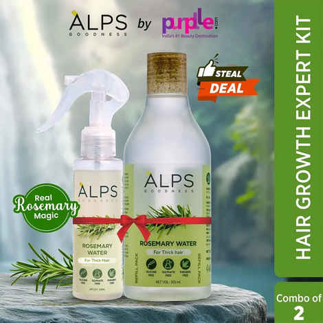 Alps Goodness Hair Growth Expert Kit (Pack of 2) with Rosemary Water Spray (100 ml) & Rosemary Water Refill (305 ml) | Hair Regrowth | Viral Rinse | Easy to use