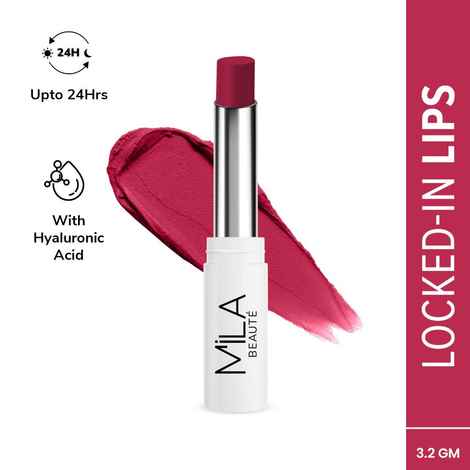 Mila Beaute Non-Transfer Matte Locked-In Lipstick - 8 Floral Pink, 3.2 gm