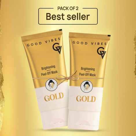 Buy Good Vibes New & Improved Gold Brightening Peel Off Mask with Instant Brightening, Instant Firming and Natural Botox Effect (Pack of 2) - Purplle