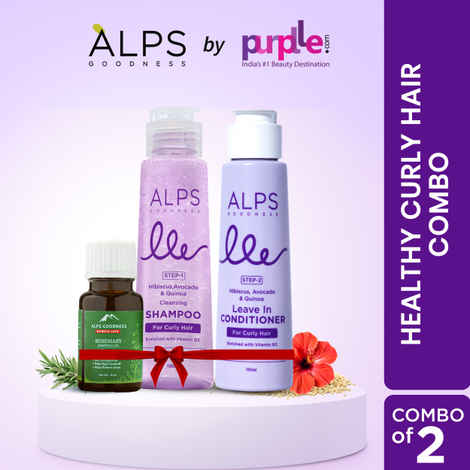 Buy Alps Goodness Healthy Curly Hair Combo | Rosemary Essential Oil 10ml | Hibiscus,Avocado & Quinoa Cleansing Shampoo (105 ml) | Conditioner (105 ml) - Purplle