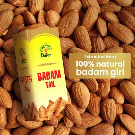 Dabur Badam Tail : 100% Pure - 100ml | Sweet Almond Oil| Rich in Vitamin -E for Healthy Skin , Hair and Body