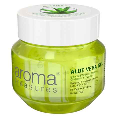 Buy Aroma Treasures aloe vera gel for face, skin, body & hair | Paraben free aloevera gel for glowing skin suitable for men & women - 250 gm - Purplle