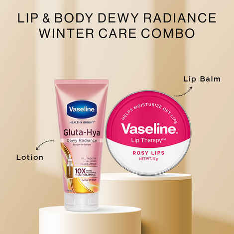 Buy Vaseline Lip & Body Dewy Radiance Winter Care Combo (Lip Therapy (17 gm) + Gluta-Hya Dewy Body Lotion (200 ml)) - Purplle