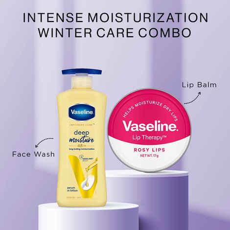 Buy Vaseline Lip & Body Intense Moisturization Winter Care Combo (Lip Therapy (17 gm) + Deep Moistur Body Lotion (400 ml)) - Purplle