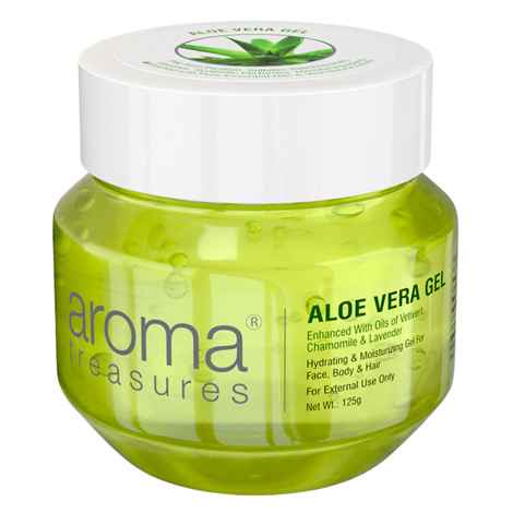 Buy Aroma Treasures aloe vera gel for face, skin, body & hair | Paraben free aloevera gel for glowing skin suitable for men & women - 125 gm - Purplle