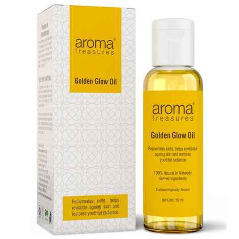 Buy Aroma Treasures Golden Glow face oil for glowing skin suitable for normal to dry skin, 50 ml - Purplle