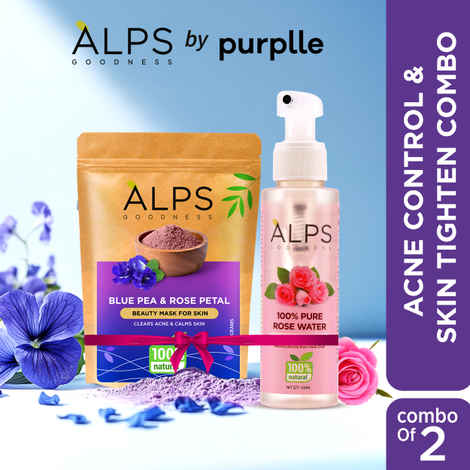 Buy Alps Goodness Acne Control & Skin Tighten Combo with Blue Pea Powder (50 gm) & Rose Water Spray (100 ml) | For Acne Control & Skin Hydration - Combo of 3 Combo of 2 - Purplle