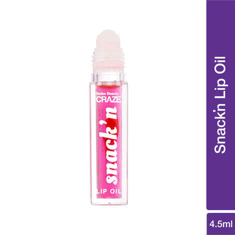 Buy Swiss Beauty CRAZE Snack'n Nourishing Lip Oil With Vitamin E and Hyaluronic Acid |Gives Glass -Like Shine 3 Pink Sorbet | 4.5 ml - Purplle