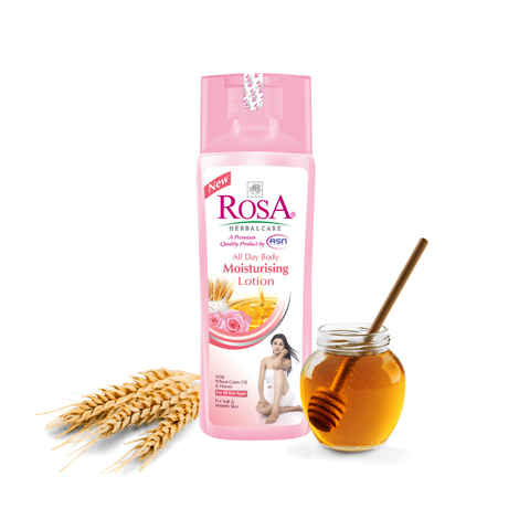 ROSA All Day Body Moisturising lotion 500 ml I Rose, Honey & Wheat Germ Oil I For soft and smooth skin I Pack of 1, Unisex