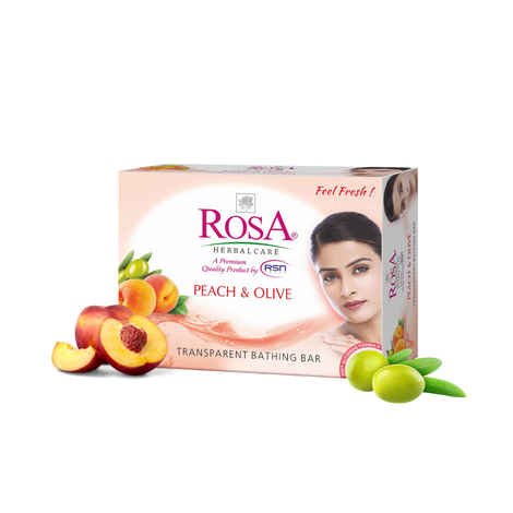 Buy ROSA Transparent Peach & Olive Bathing Bar 100 gm I Pack of 6, Unisex - Purplle