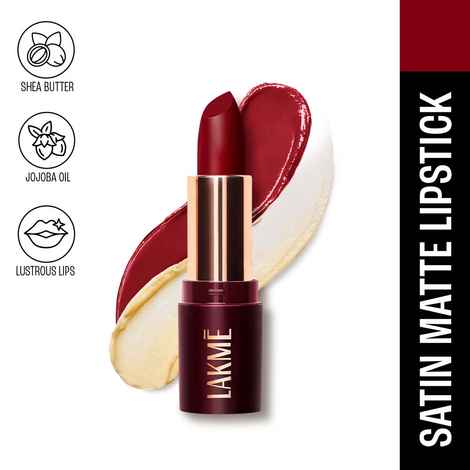 Lakme Ultimat Glam Satin Matte Lipstick -RedFlame-UR2-4.3 gm