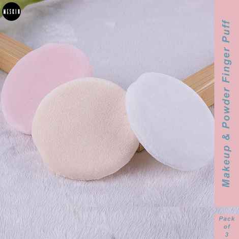 MeSkin Finger Puff Professional Makeup Puff (Pack of 3 with Assorted Colors)