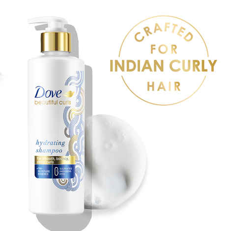 Buy Dove Beautiful Curls Sulphate Free Hydrating Shampoo, No Parabens & Dyes, Made for Curly Hair, With Tri-Moisture Essence for smooth, shiny, bouncy curls (380 ml) - Purplle