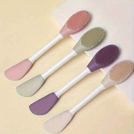 Trendzie Skin Care Silicone 2 in 1 Face Mask Applicator & Facial Cleansing Massager (Assorted Color) 1 pc