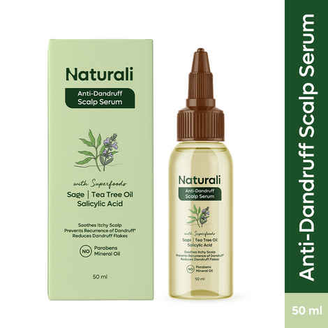 Naturali Anti-Dandruff Scalp Serum With Sage, Tea Tree Oil & Salicylic Acid Reduces Dandruff Flakes 50 ml