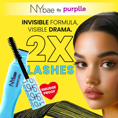 NY Bae Long Lash Mascara - Intense Black (6 ml) | Mini Mascara | Volume + Length + Curl Effect | Thick Eyelashes | Smudgeproof | Dries Quickly | Eye Makeup | Travel Pack