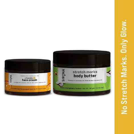 Buy Sirona Nourishing Face and Body Care Duo of Vitamin C Face Cream and Body Butter Combo of 2 - Purplle