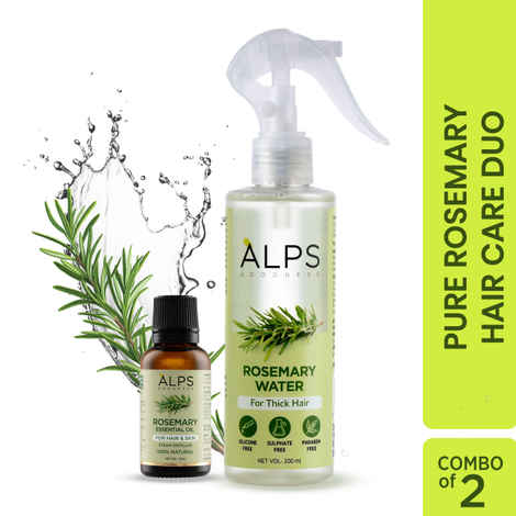 Alps Goodness Pure Rosemary Haircare Duo with Rosemary Water Spray (200 ml) & Rosemary Essential Oil (30 ml) | Hair Growth Expert | Hair Strengthening | Scalp Health