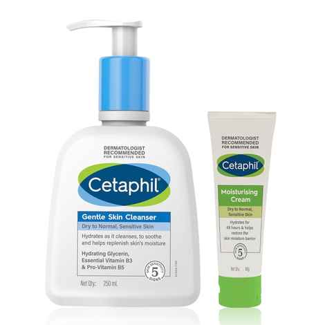 Buy Cetaphil Nourish & Cleanse Dua (Cleanser for Gentle skin 250ml + Moisturizer 80 gm) - Purplle