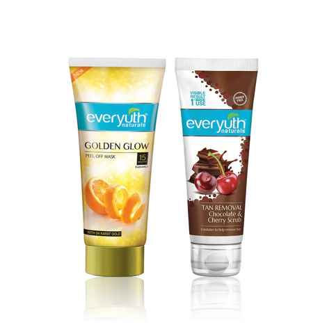 Buy EverYuth Naturals Glow and Tan Removal Duo (Peel-off Mask 50g + Chocolate Scrub 50 gm) - Purplle