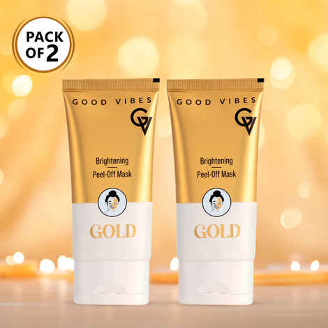 Good Vibes New & Improved Gold Brightening Peel Off Mask with Instant Brightening, Instant Firming and Natural Botox Effect (Pack of 2)