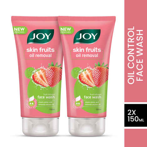 Buy Joy Skin Fruits Oil Removal Strawberry Face Wash (Pack of 2 X 150 ml) - Purplle