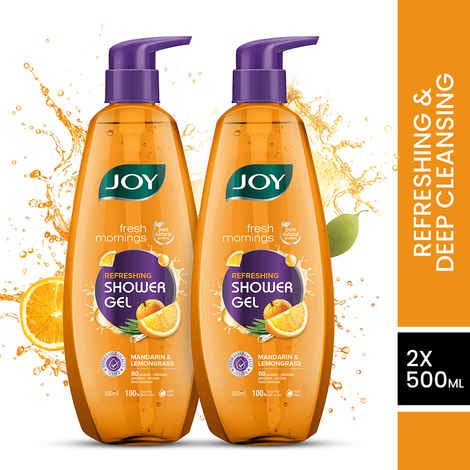 Buy Joy Fresh Mornings Refreshing Shower Gel ( Body Wash ) - (500 ml x 2) - Purplle