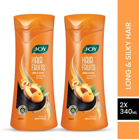 Buy Joy Hair Fruits Long & Silky Conditioning Shampoo Enriched with Apricot & Peach (Pack of 2 X 340ml) - Purplle