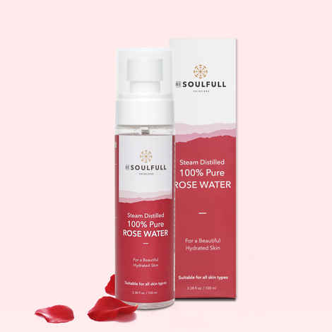 Buy Be Soulfull Rose Elixer 100% pure Rose water Mist - 100ml/1.76 Fl Rich in antioxidants, it soothes, calms, and balances skin. Suitable for all types, it hydrates & moisturises the skin. 100ml/1.76 Fl oz - Purplle