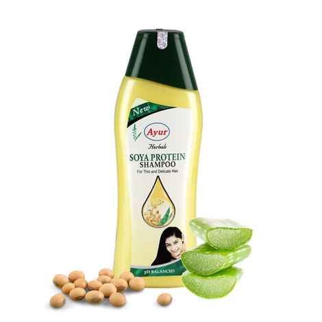 AYUR HERBALS Soya Protein Shampoo 1000 ml I For Thin & Delicate Hair I Pack of 1, Unisex