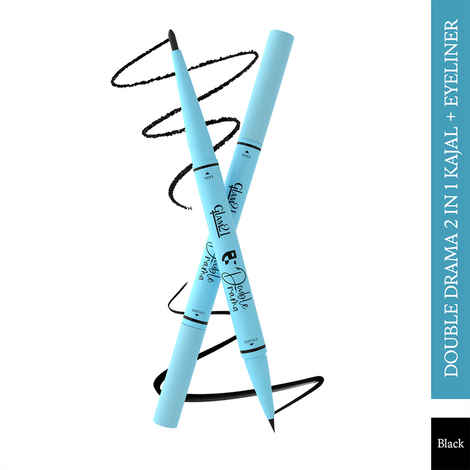 Buy Glam 21 Double Drama Kajal + Eyeliner Duo | Dramatic black pigment | Smudge proof| Waterproof| Matte finish| Long lasting upto 48 Hours| Creamy Formula| Intense color| Black, 37 gm - Purplle