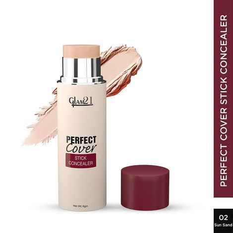 Glam 21 Perfect cover stick concealer | Full Coverage,Creamy,Texture Matte Finish - Sun Sand, 6 gm