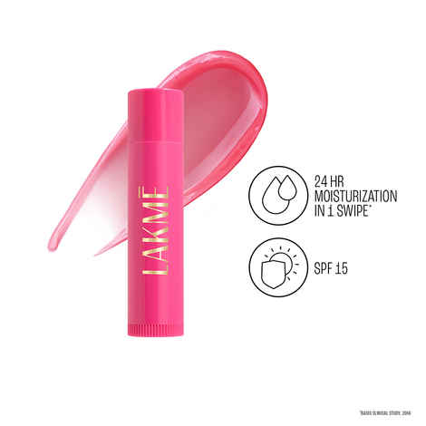 Lakme Lip Love Care Stick Strawberry|Nourishing Lip Balm|SPF 15 | 4.5 gm