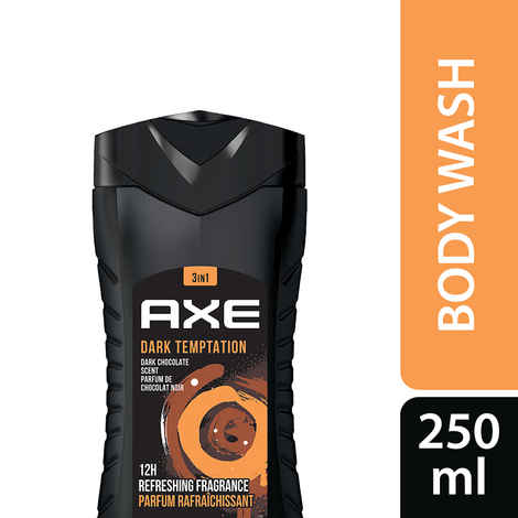 Axe Dark Temptation 3 In 1 Body, Face & Hair Wash for Men, Long-Lasting Fragrance, 250ml