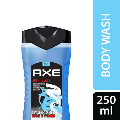 Axe Sports Blast 3 In 1 Body, Face & Hair Wash for Men, Long-Lasting Fragrance, 250ml