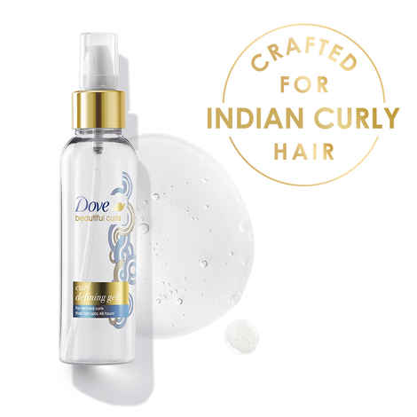 Dove Beautiful Curls Defining Gel 100 Sulphate Free Alcohol Free No Parabens & Dyes Non-Greasy Made for Curly Hair With Tri-Moisture Essence Defined Curls That Last Up to 48 Hours (110 ml)