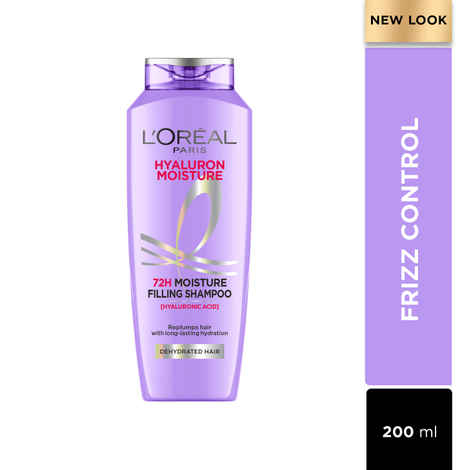 L'Oreal Paris Hyaluron Moisture 72H Moisture Filling Shampoo | With Hyaluronic Acid | For Dry & Dehydrated Hair | Adds Shine & Bounce 180 ml