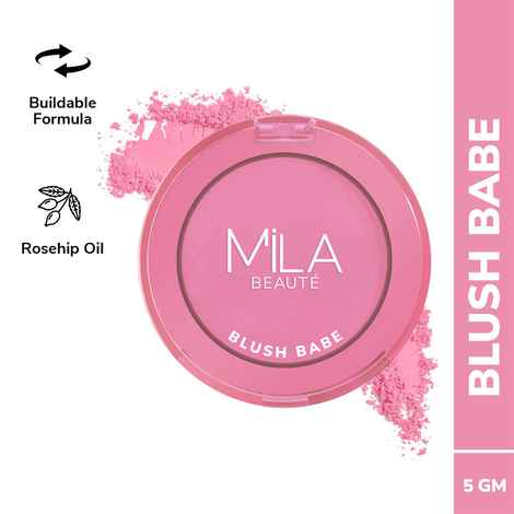 MILA BEAUTE Blush Babe Powder Blush 01 Candy Pink, 5 gm