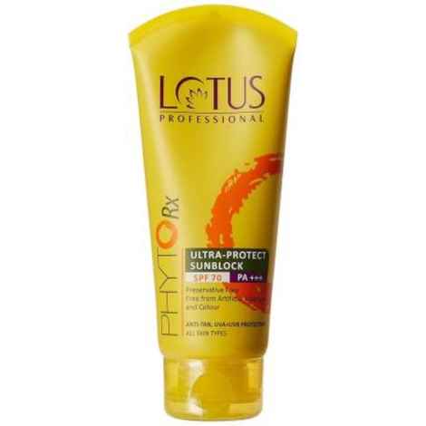 Buy Lotus Herbals Professional PhytoRx UltraProtect Sunblock | SPF70 | PA+++ | UV protection | Oil Free| Preservative Free | 50 gm - Purplle