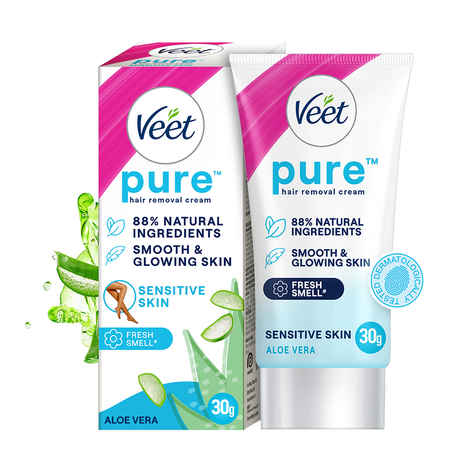 Buy Veet Pure Hair Removal Cream for Women | No Ammonia Smell | For Sensitive Skin 30 gm - Purplle