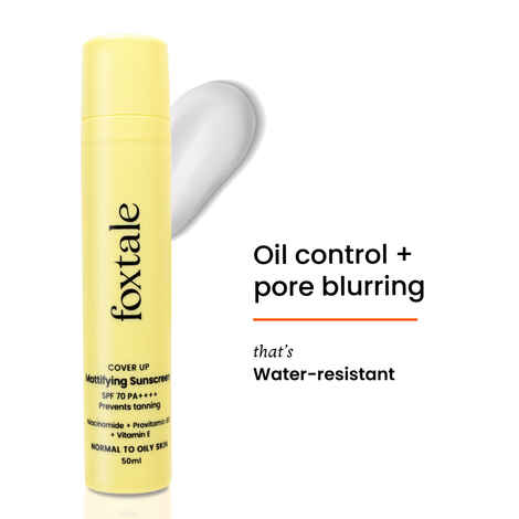 FoxTale CoverUp SPFA 70 PA++++A Mattifying Sunscreen with Niacinamide - 50 ml