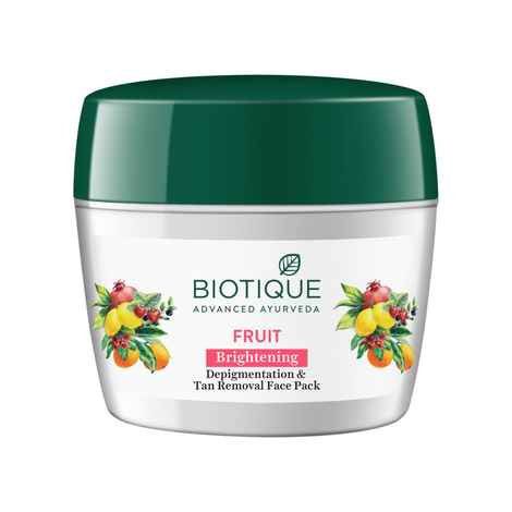 Buy Biotique Fruit Brightening Depi gmentation & Tan Removal Face Pack 235 gm - Purplle