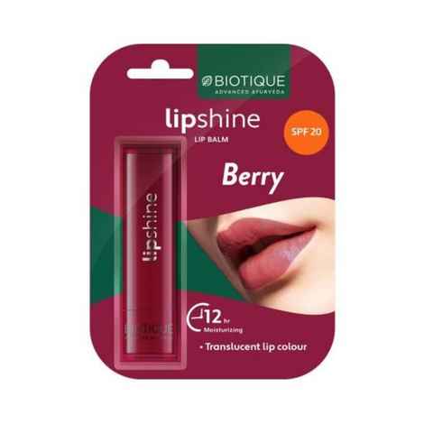 Buy Biotique Natural Makeup Lipshine Lip Balm BerryA  (4 gm) - Purplle