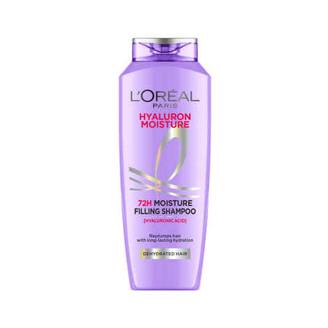 L'Oreal Paris Hyaluron Moisture 72HR Moisture Filling Shampoo powered by Hyaluronic Acid, for Frizz-free, Hydrated and Bouncy Hair Full of Life | 340 ml