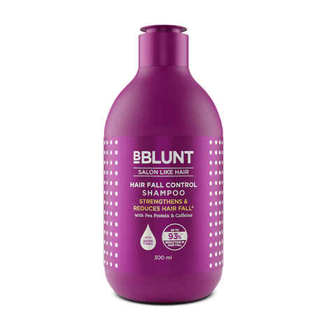 BBLUNT Hair Fall Control Shampoo with Pea Protein & Caffeine for Stronger Hair - 300 ml