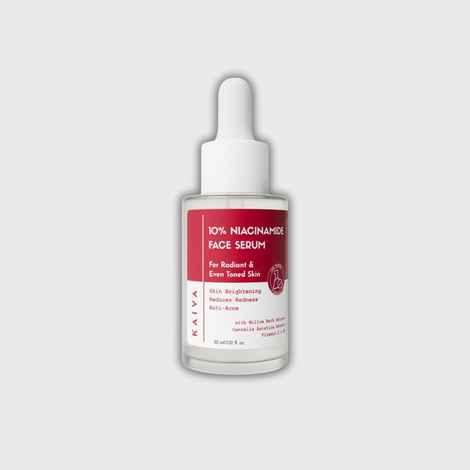KAIVA 10% Niacinamide Face Serum with Willow Bark Extract, Centella Asiatica Extract, Vitamin C & B5 for Men & Women | Sulfate & Paraben Free – 30 ml
