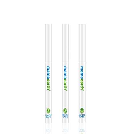 Mamaearth Charcoal Black Long Stay Kajal with Vitamin C & Chamomile For 11 Hour Long Stay - 0.35 gm - Pack of 3